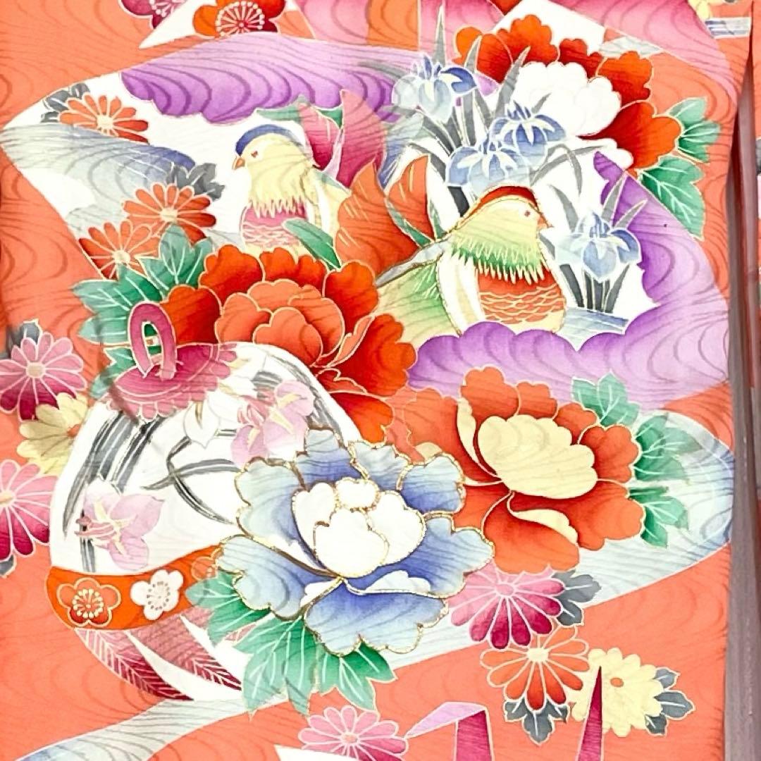 セミアンティーク　七五三　女児　三歳　正絹　振袖　被布セット