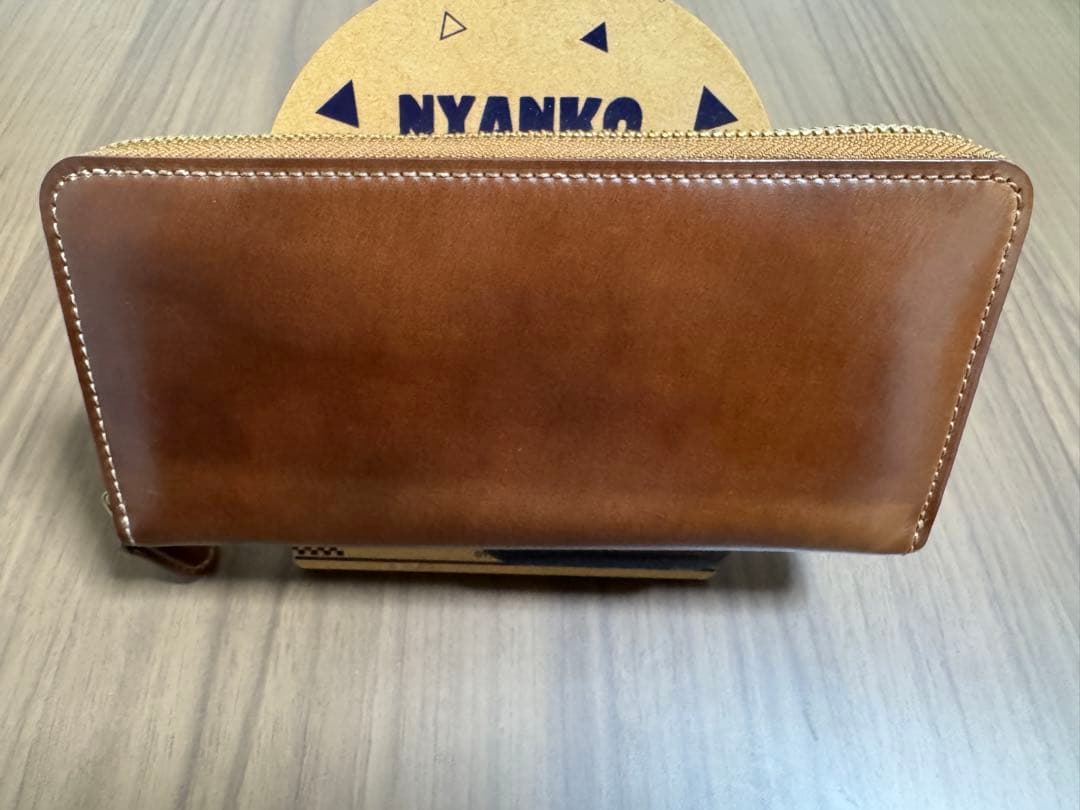 【最終値下げ】GANZO シェルコードバン2 ラウンドファスナー長財布ナチュラル