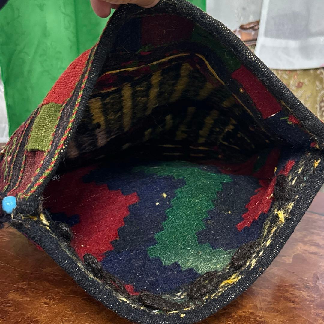 オールドキリムのとても古い ホリジンバッグ　ヴィンテージ トライブルラグ