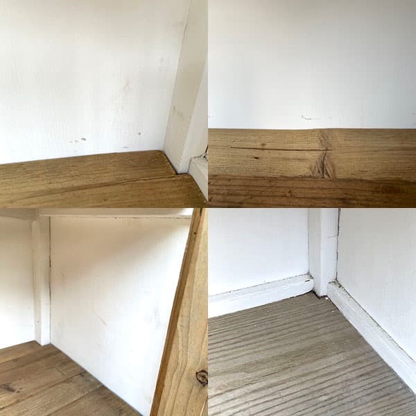 ビンテージ　ガラスキャビネット　大型カップボード　ブックケース　古材