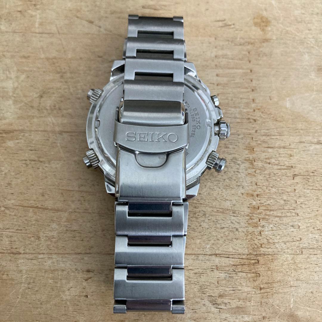 希少品　SEIKO セイコー クロノグラフ100m 白文字盤　7T32-6N10