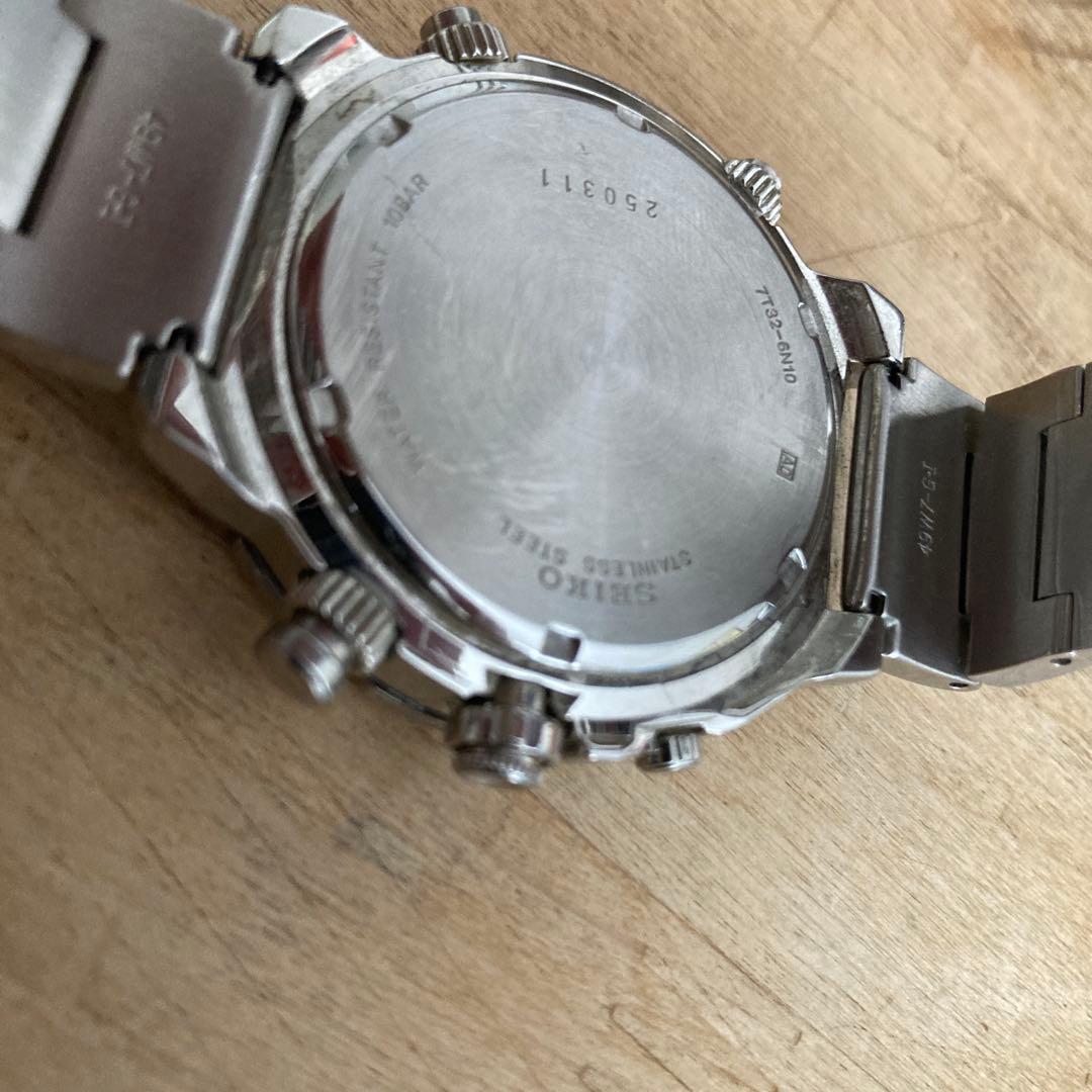 希少品　SEIKO セイコー クロノグラフ100m 白文字盤　7T32-6N10
