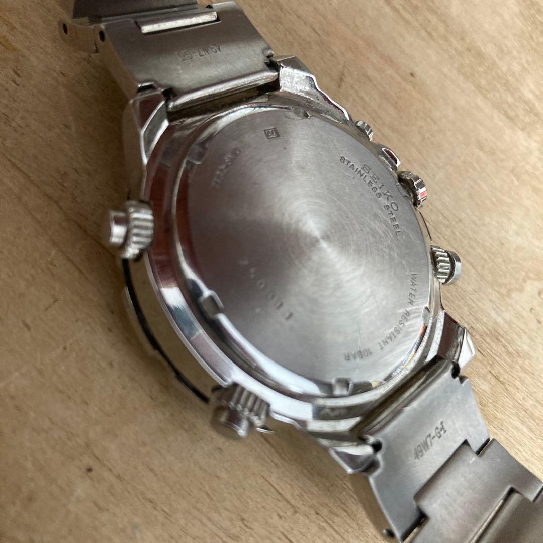 希少品　SEIKO セイコー クロノグラフ100m 白文字盤　7T32-6N10