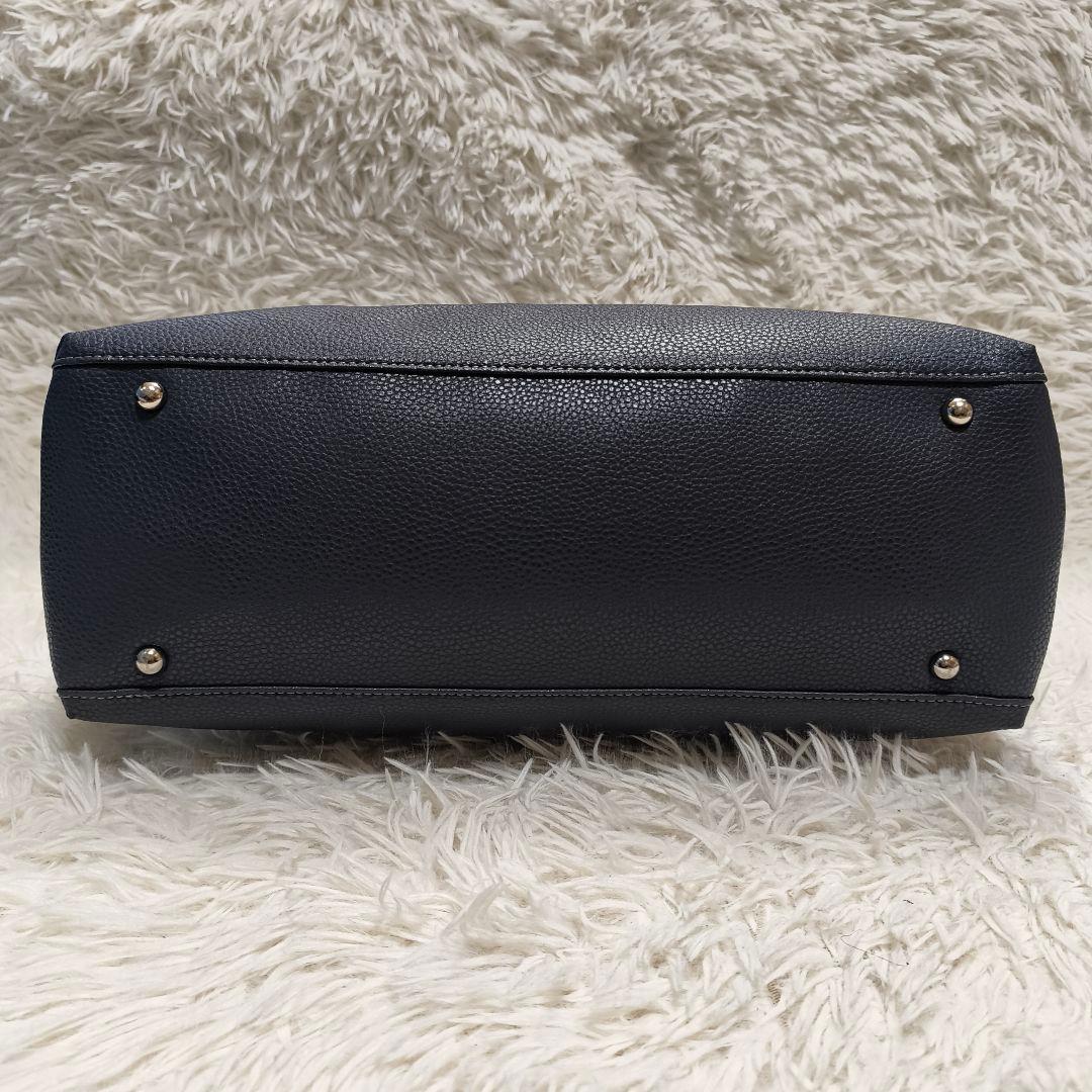 美品 グリーンレーベルリラクシング シボ レザーライク ジップ トート バッグ