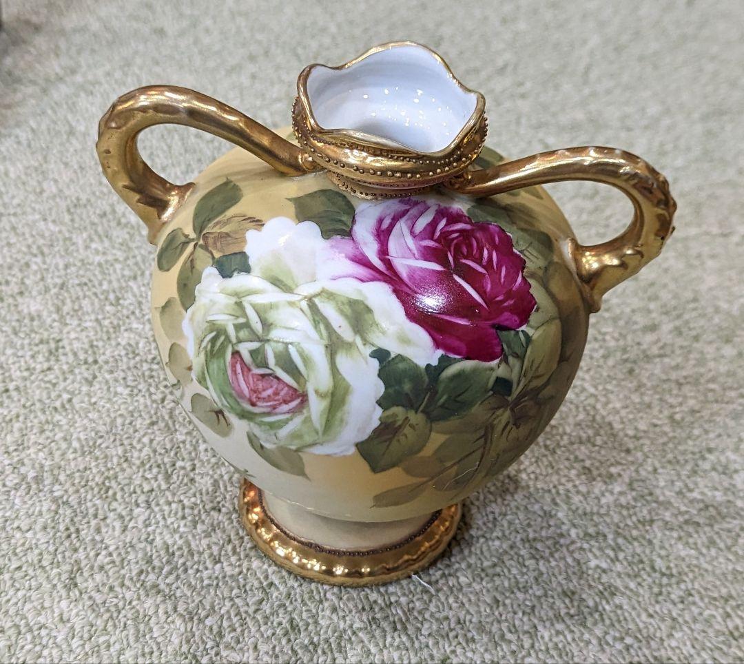 アンティーク　オールドノリタケ　薔薇の花瓶
