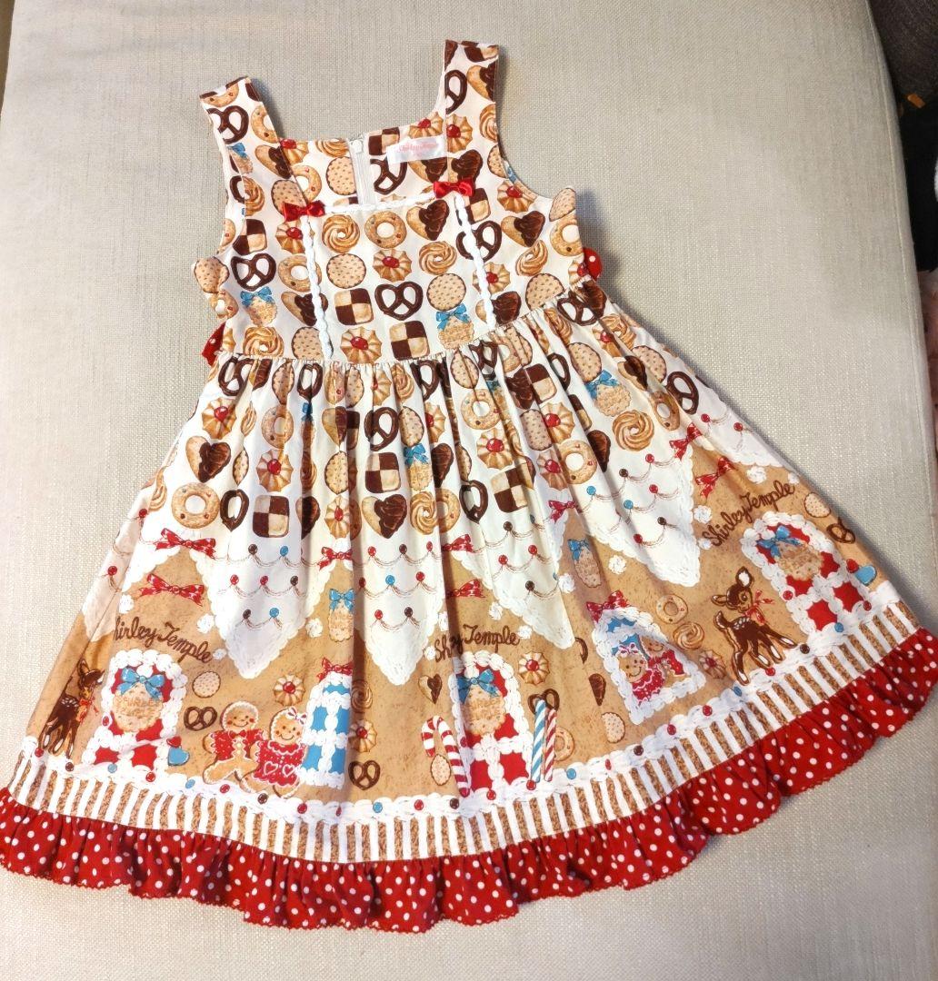 Shirley Temple クッキー柄ノースリーブワンピース 120