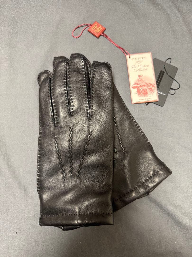 試着のみ美品 デンツ DENTS カシミヤ ヘアシープ 手袋 71/2 黒