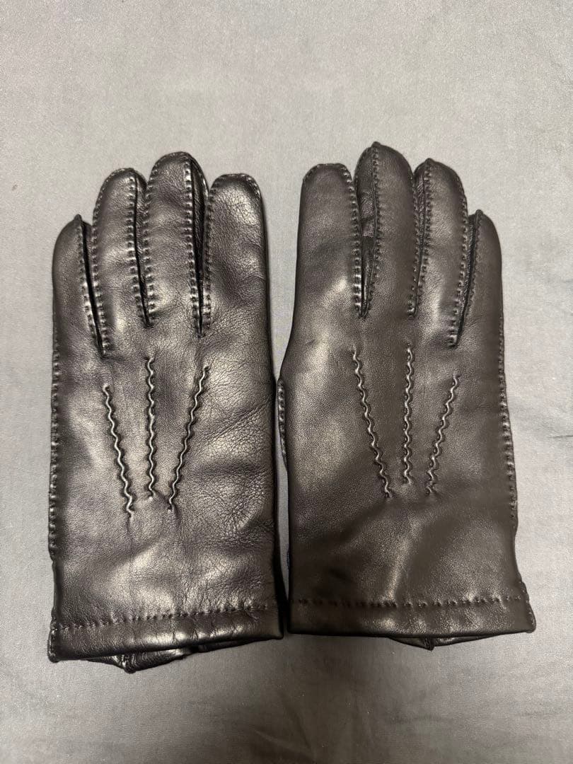 試着のみ美品 デンツ DENTS カシミヤ ヘアシープ 手袋 71/2 黒