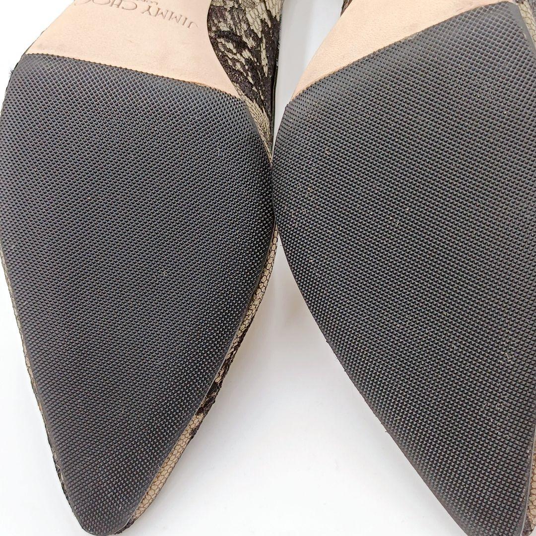 【美品】ジミーチュウ レース ハイヒール ロミー 38 黒 Jimmy Choo