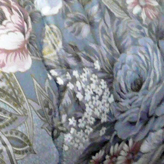 寝具 掛敷布団 シングル 花柄 和式 昔ながら グレー ブルー (T07)