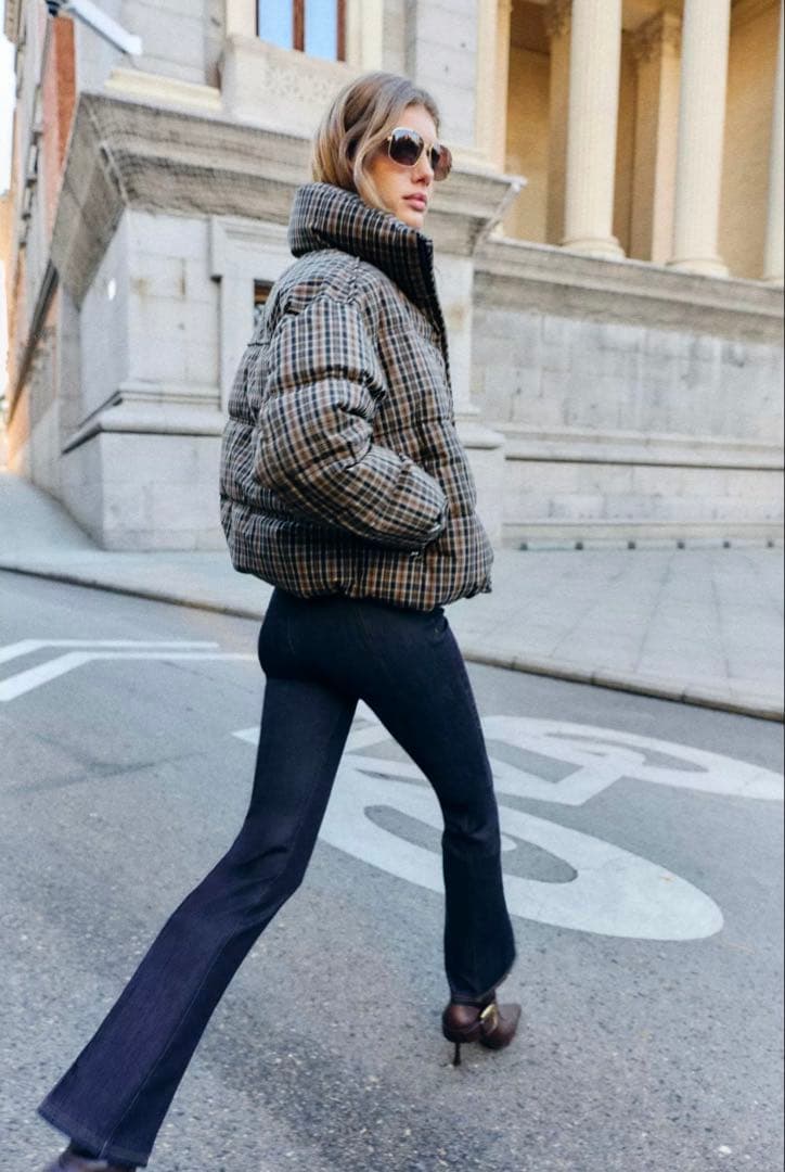 【ZARA】ザラ M チェック柄キルティングアノラック 2026新作 完売品