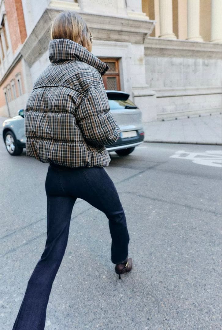 【ZARA】ザラ M チェック柄キルティングアノラック 2026新作 完売品