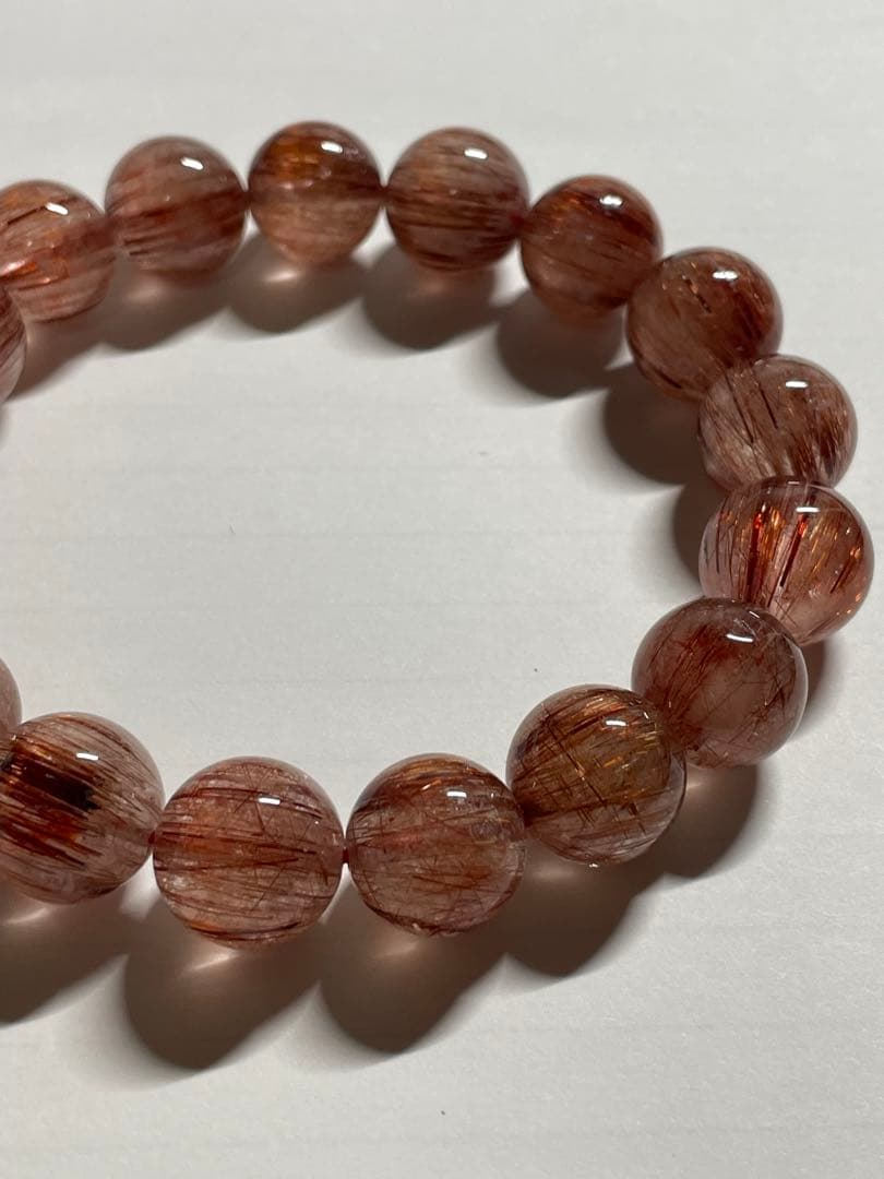 レッドルチルクォーツ　12mm 天然石　ブレスレット