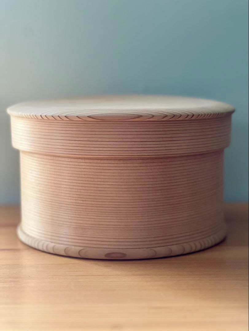 未使用　柴田慶信商店　秋田杉　曲げわっぱ　白木　おひつ　6寸 六寸　3合用　栗久