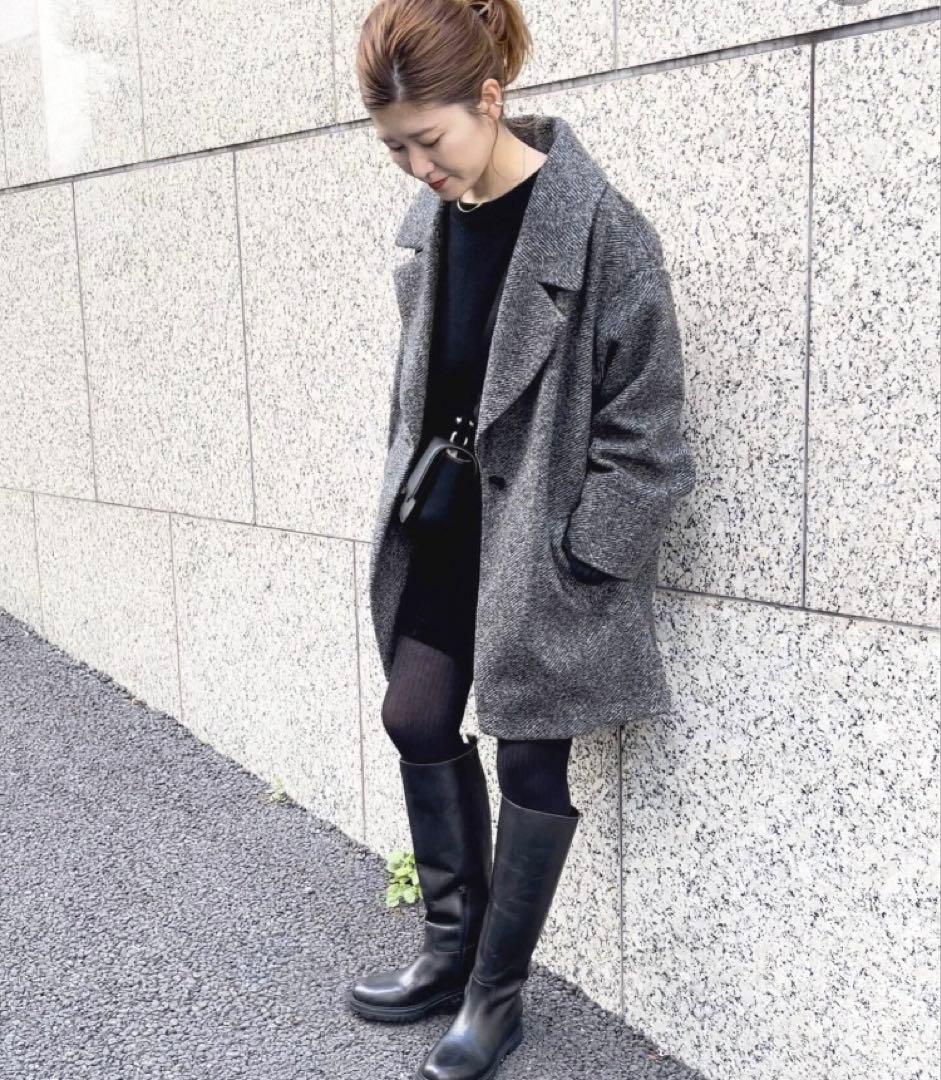 Spick & Span☆ Wスライバーヘリンボーンコート☆36