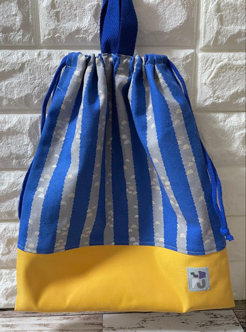 北欧　ストライプ　ハンドメイド　レッスンバッグ　男の子　入学　入園　セット　上履