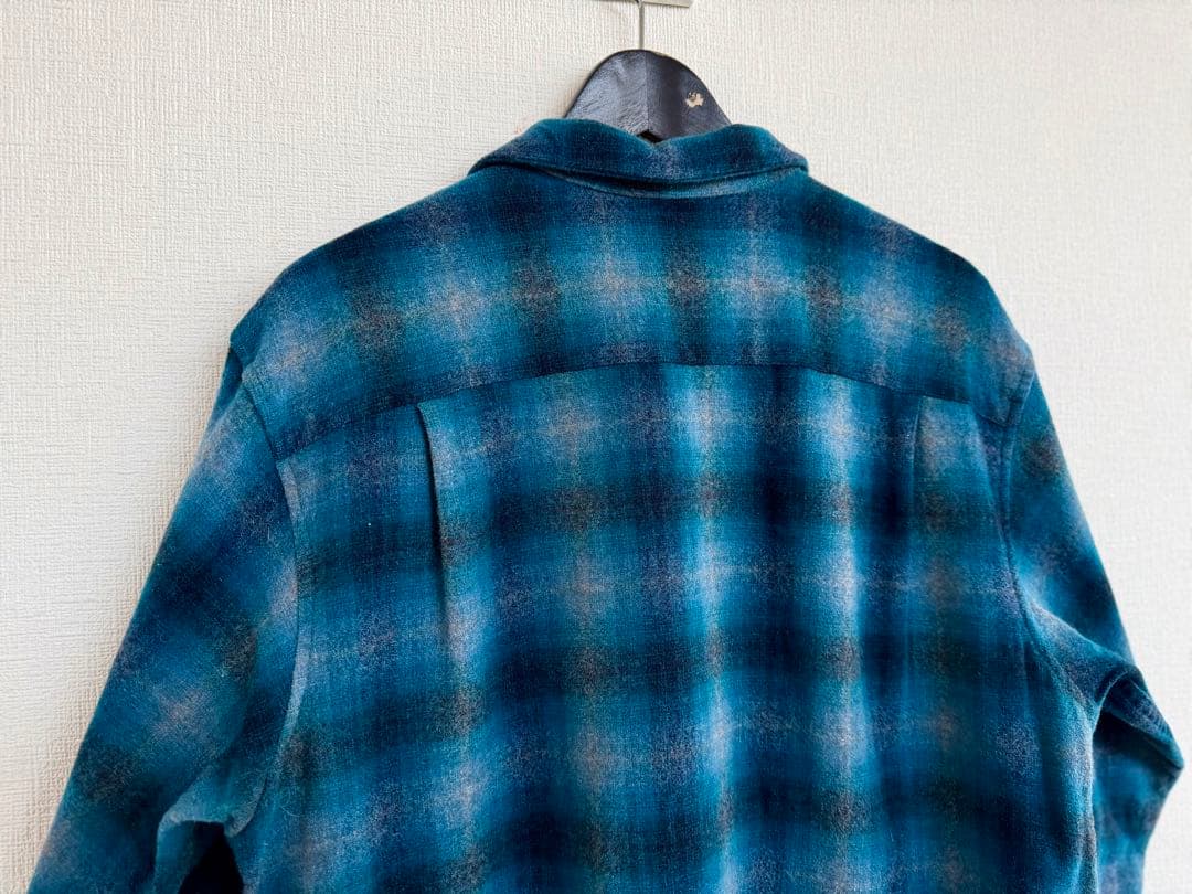 超超スペシャル 90s ペンドルトン オンブレ チェック シャツ L ターコイズ