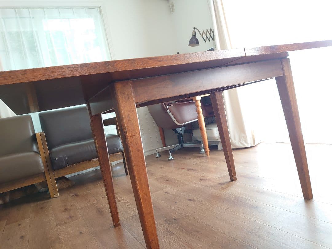 【直接受け渡し】 アンティーク伸長式ダイニングテーブル