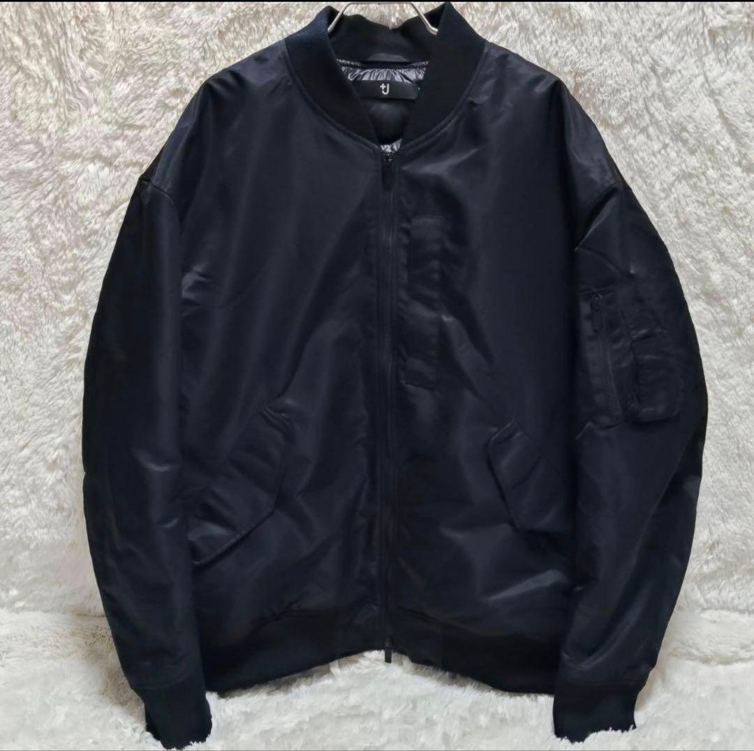 極美品 ユニクロ +J ダウンジャケット MA-1 ブラック XXL