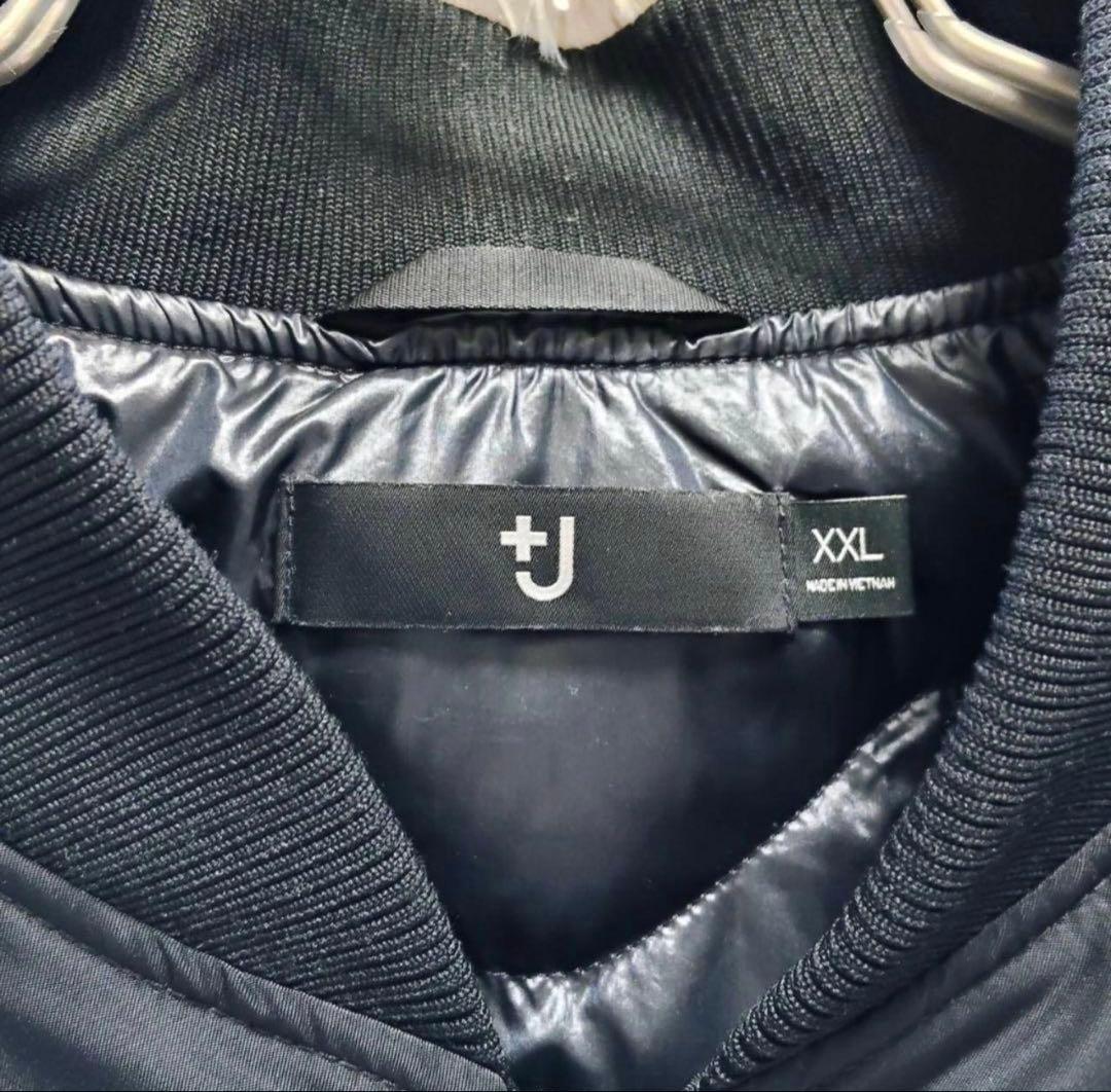 極美品 ユニクロ +J ダウンジャケット MA-1 ブラック XXL