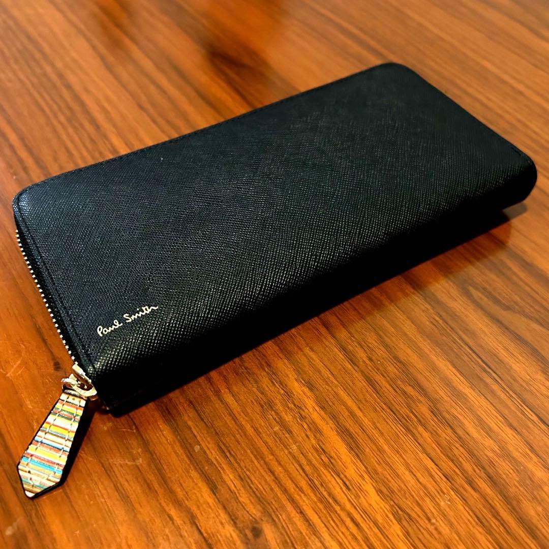 【美品】Paul Smith ポールスミス長財布 ブラック 牛革 未使用 箱付き