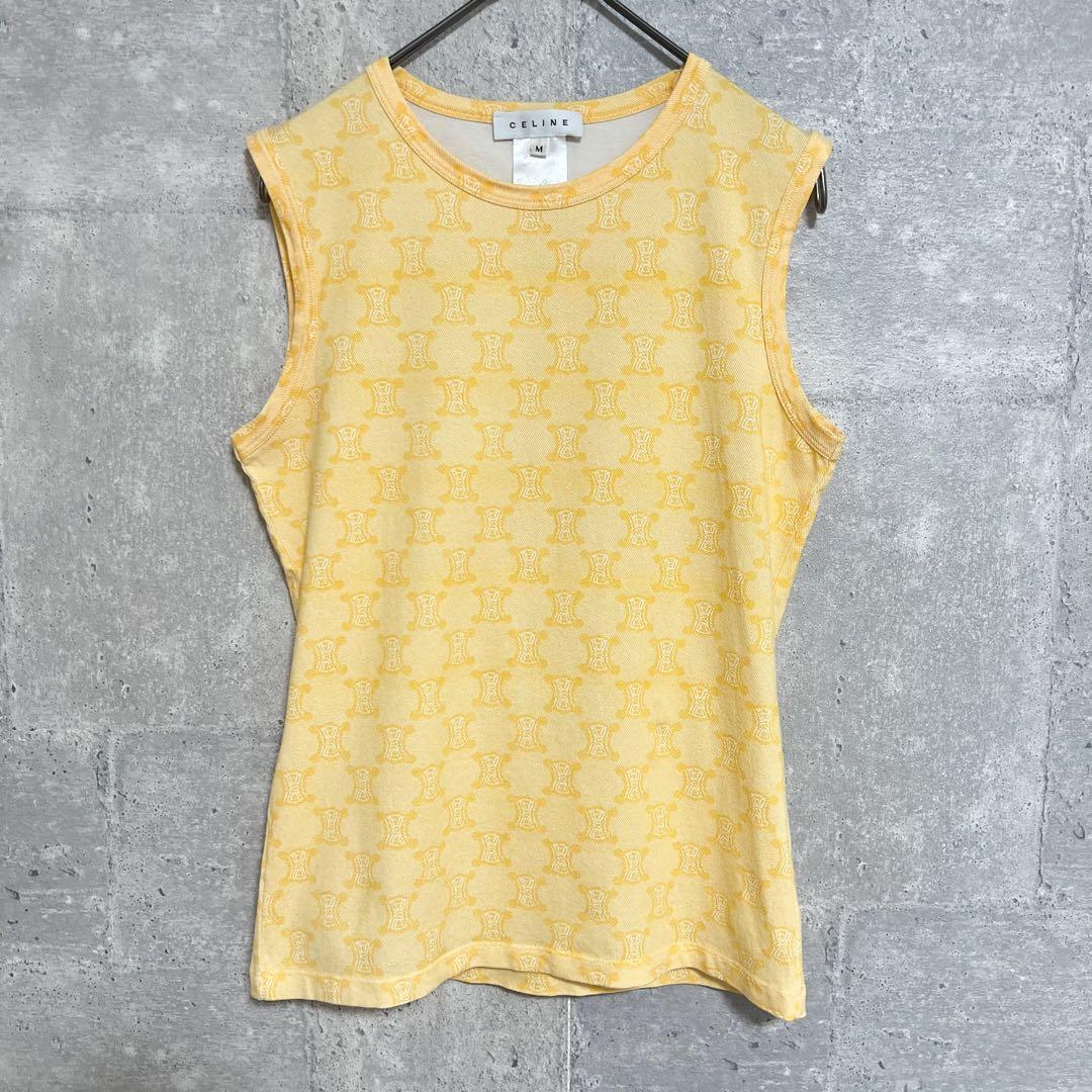 美品 CELINE ノースリーブ タンクトップ マカダム インナー総ロゴセリーヌ