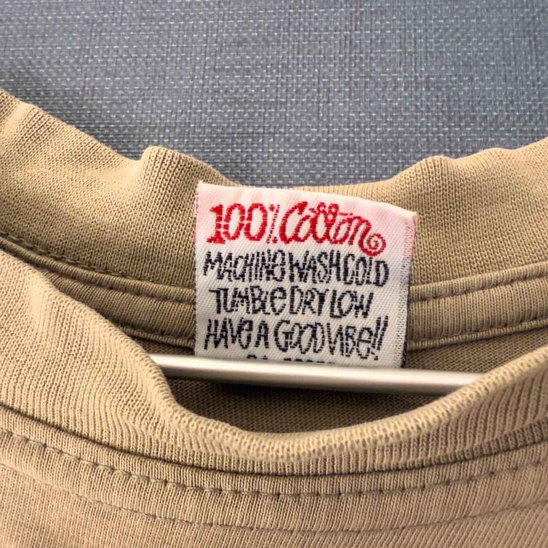 90s OLD STUSSY シャドーマン Tシャツ 白タグ カーキ　USA