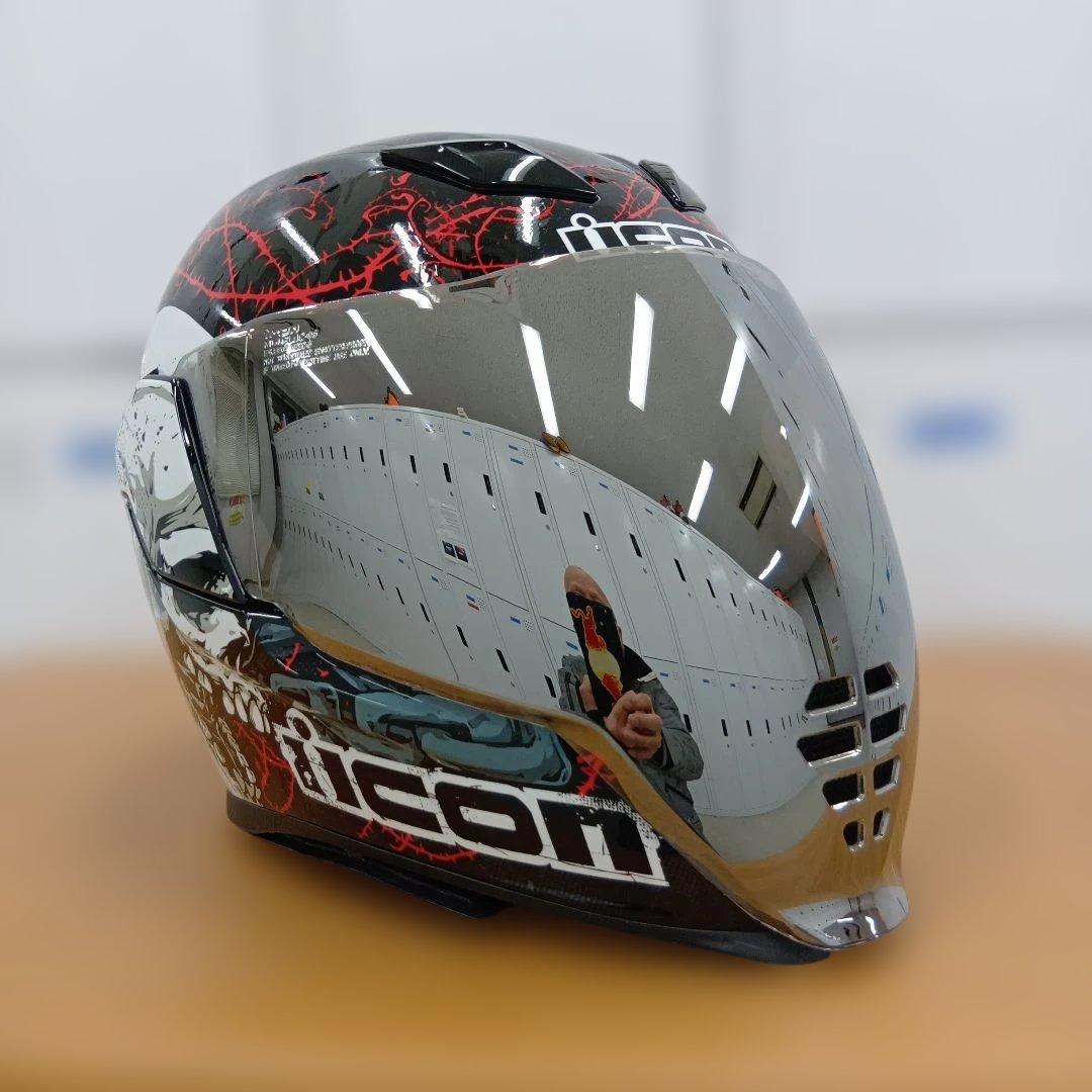 美品　icon AIRFLITE SKULL18 アイコン　ヘルメット　Lサイズ