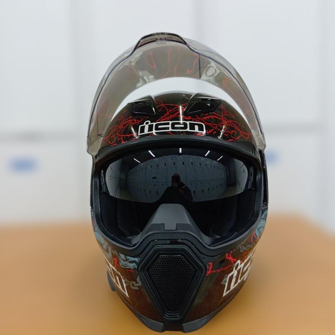 美品　icon AIRFLITE SKULL18 アイコン　ヘルメット　Lサイズ