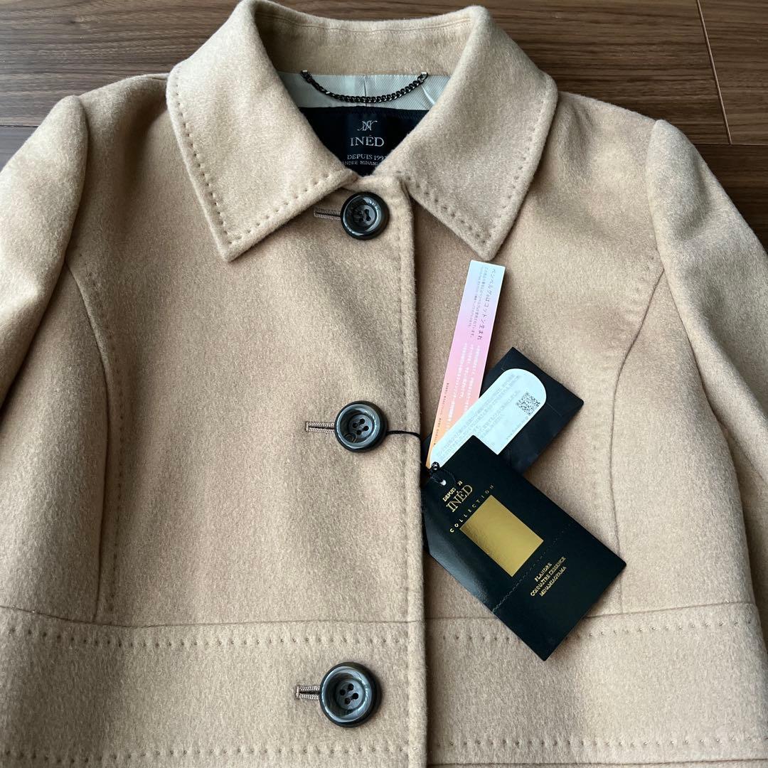 【新品タグ付き】INED イネド カシミヤ100%ロングコート キャメル 11