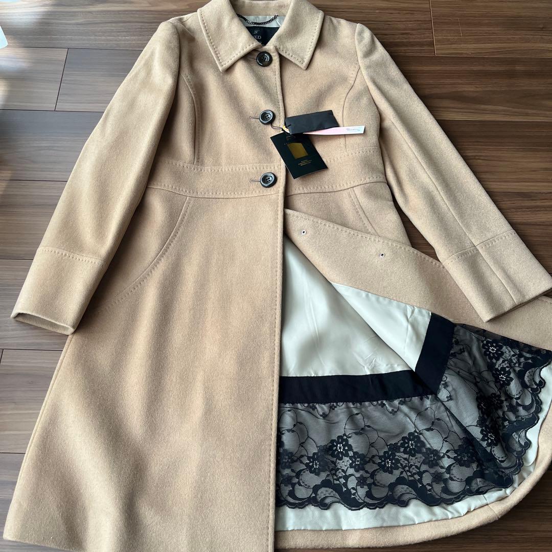 【新品タグ付き】INED イネド カシミヤ100%ロングコート キャメル 11