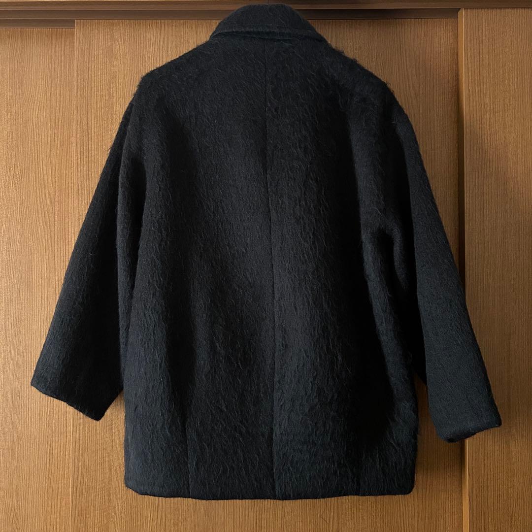 discoat ステンカラーシャギーミドルコート ブラック