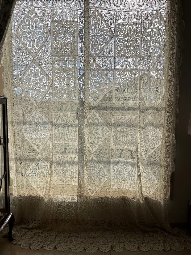 フランス アンティークカットワークテーブルクロス