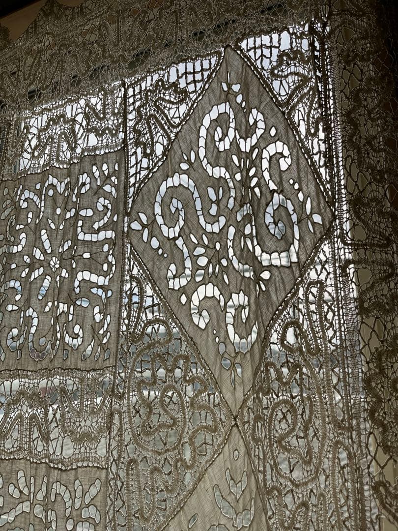 フランス アンティークカットワークテーブルクロス