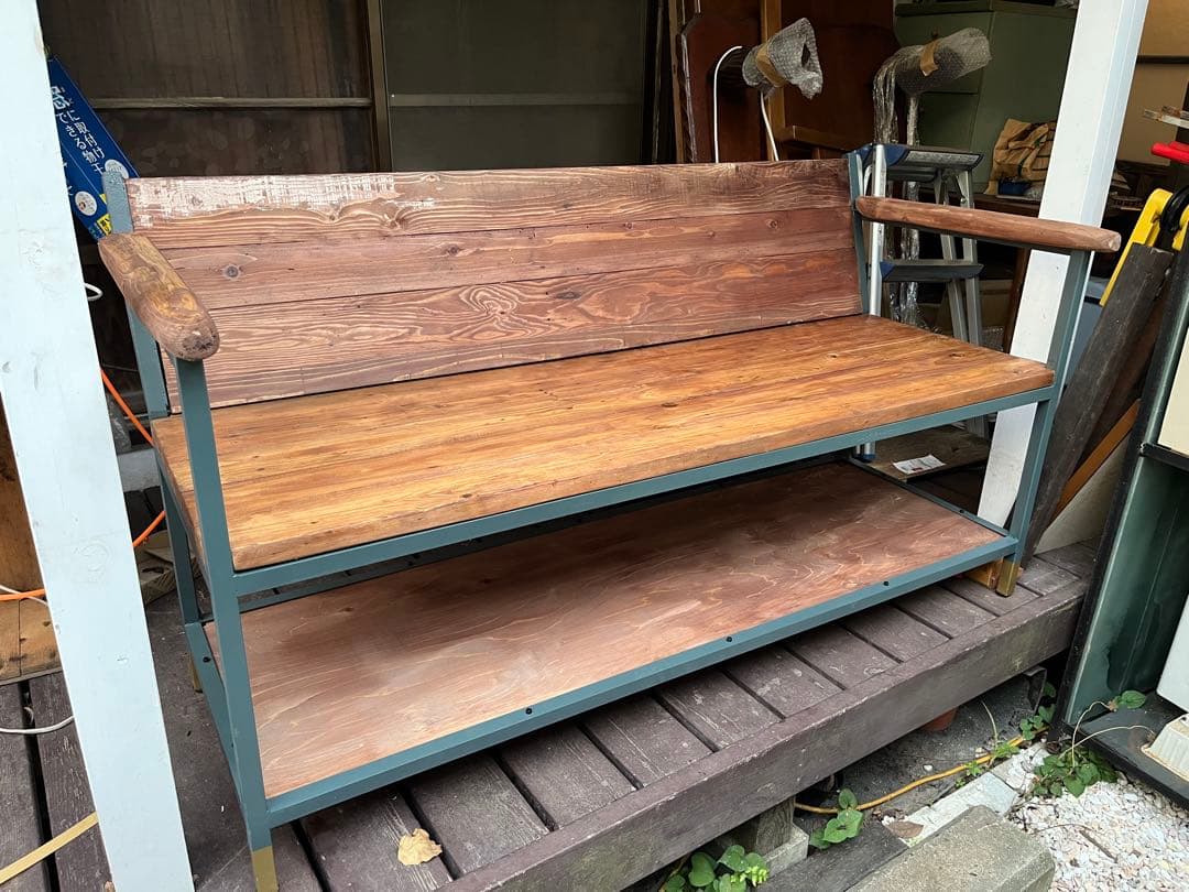 流木×古材　ベンチソファ