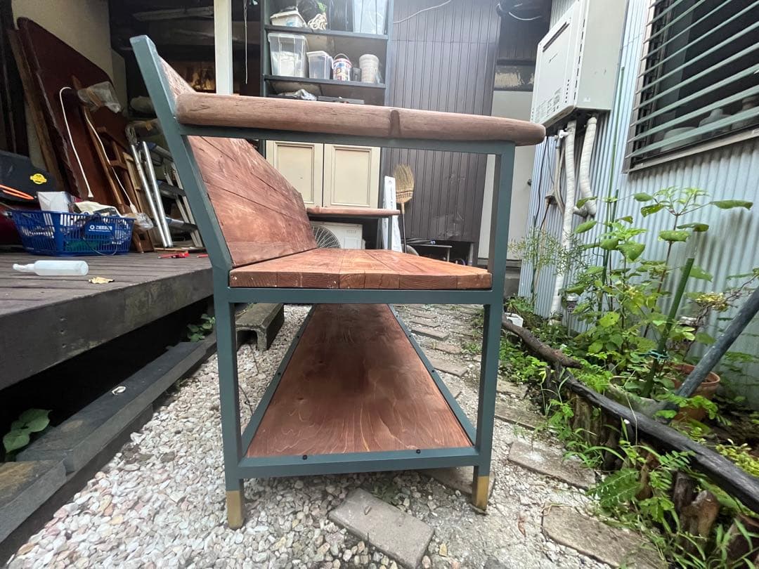 流木×古材　ベンチソファ