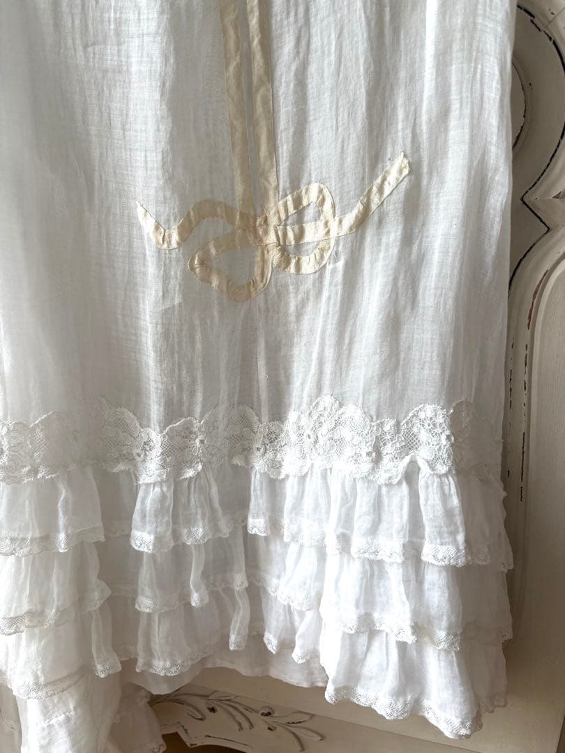 フランスアンティーク　ティードレス　デイドレス　ヴィクトリアン　エドワーディアン