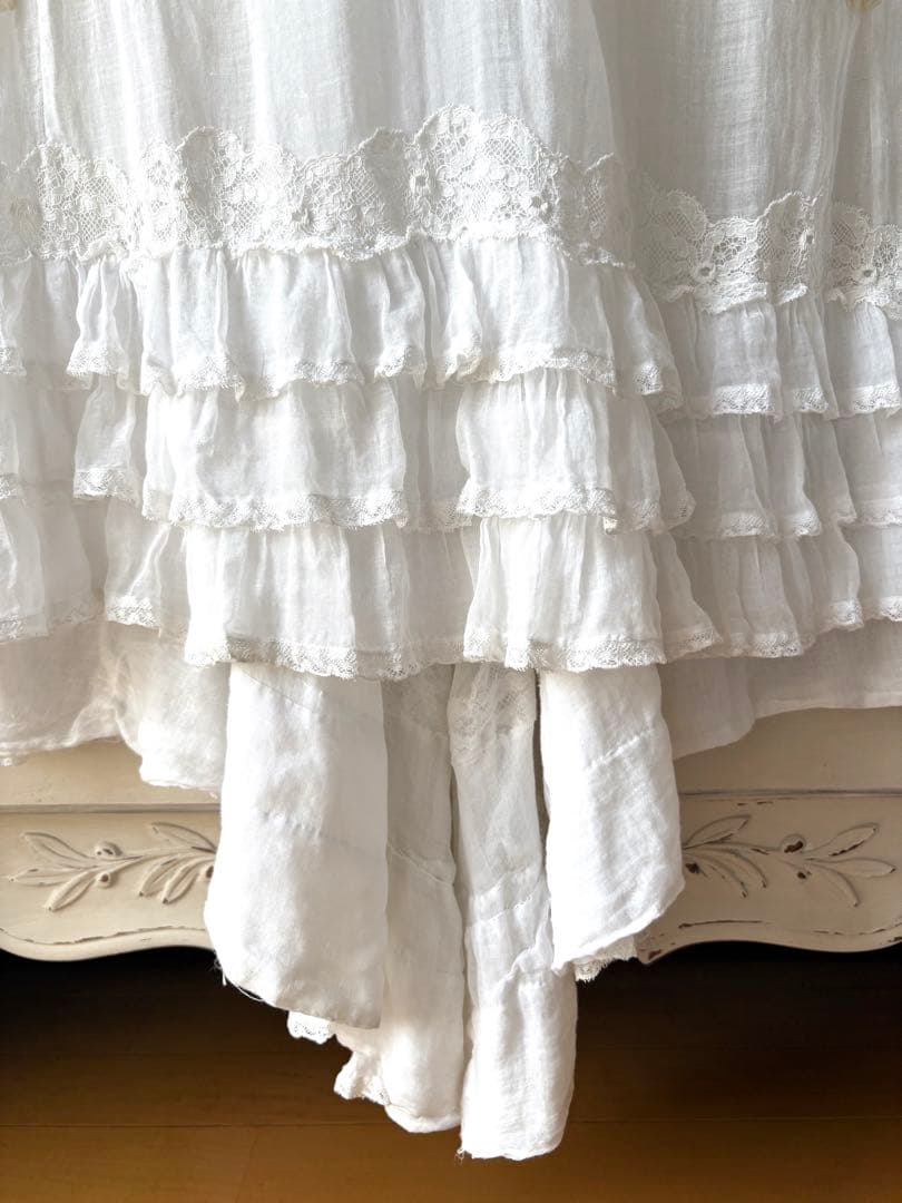 フランスアンティーク　ティードレス　デイドレス　ヴィクトリアン　エドワーディアン