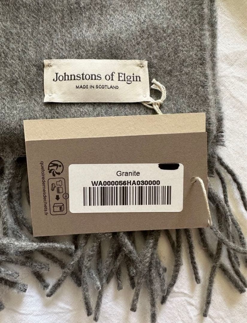 ジョンストンズ カシミヤ 大判ストール　グラナイト　新品未使用　グレー系