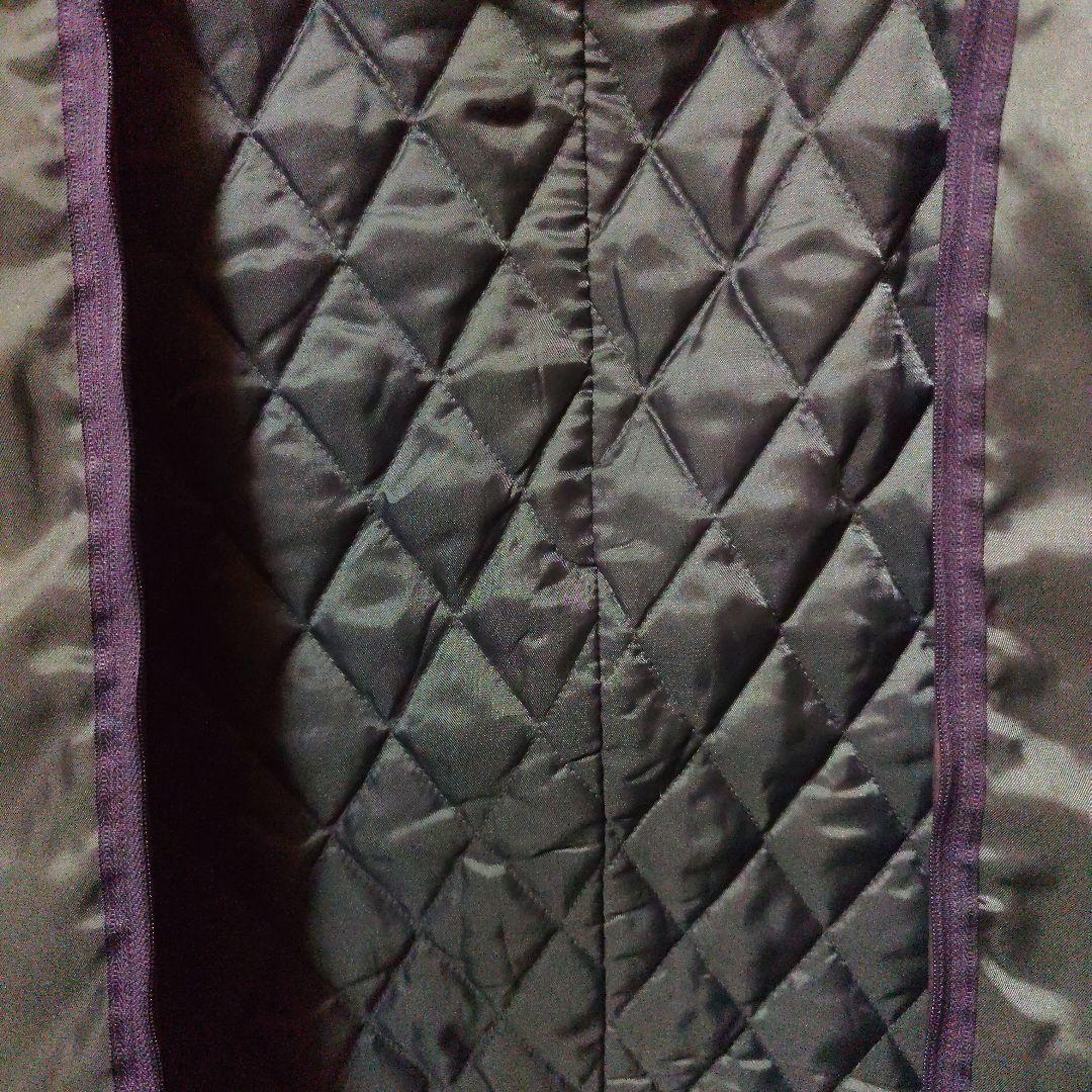 未使用に近い　トルネードマートダークパープルスエード調ムラ染めコートライナー付き