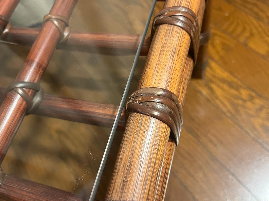 山川ラタン　ヤマカワラタン　ガラス　ローテーブル　サイドテーブル