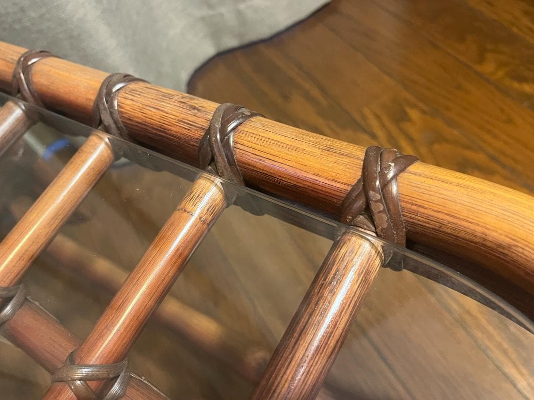 山川ラタン　ヤマカワラタン　ガラス　ローテーブル　サイドテーブル