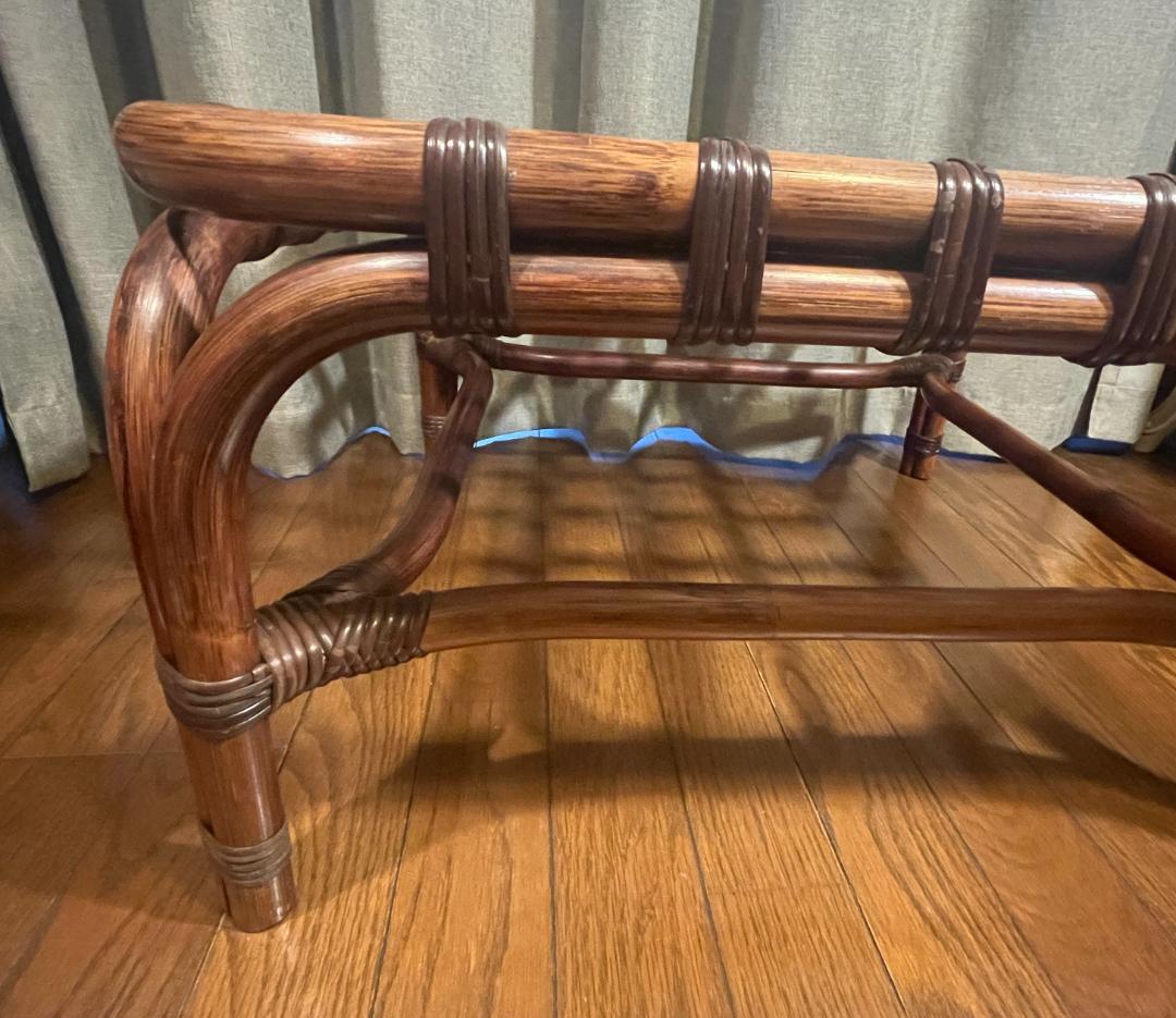 山川ラタン　ヤマカワラタン　ガラス　ローテーブル　サイドテーブル