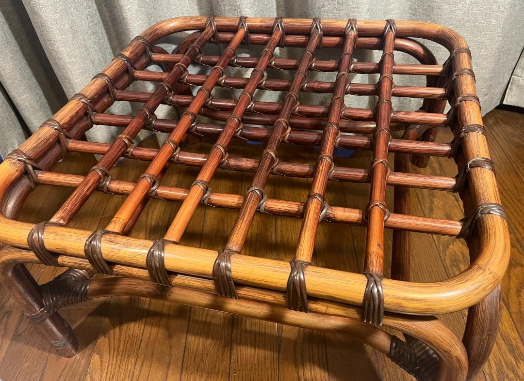 山川ラタン　ヤマカワラタン　ガラス　ローテーブル　サイドテーブル