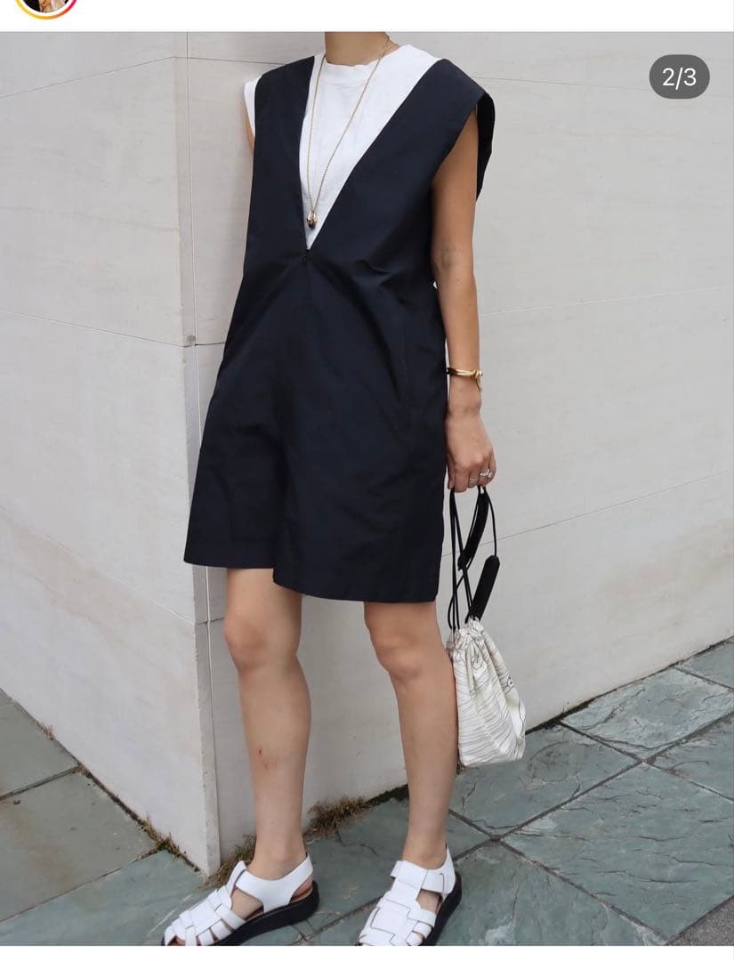 マチャット　ロンパース　ブラック