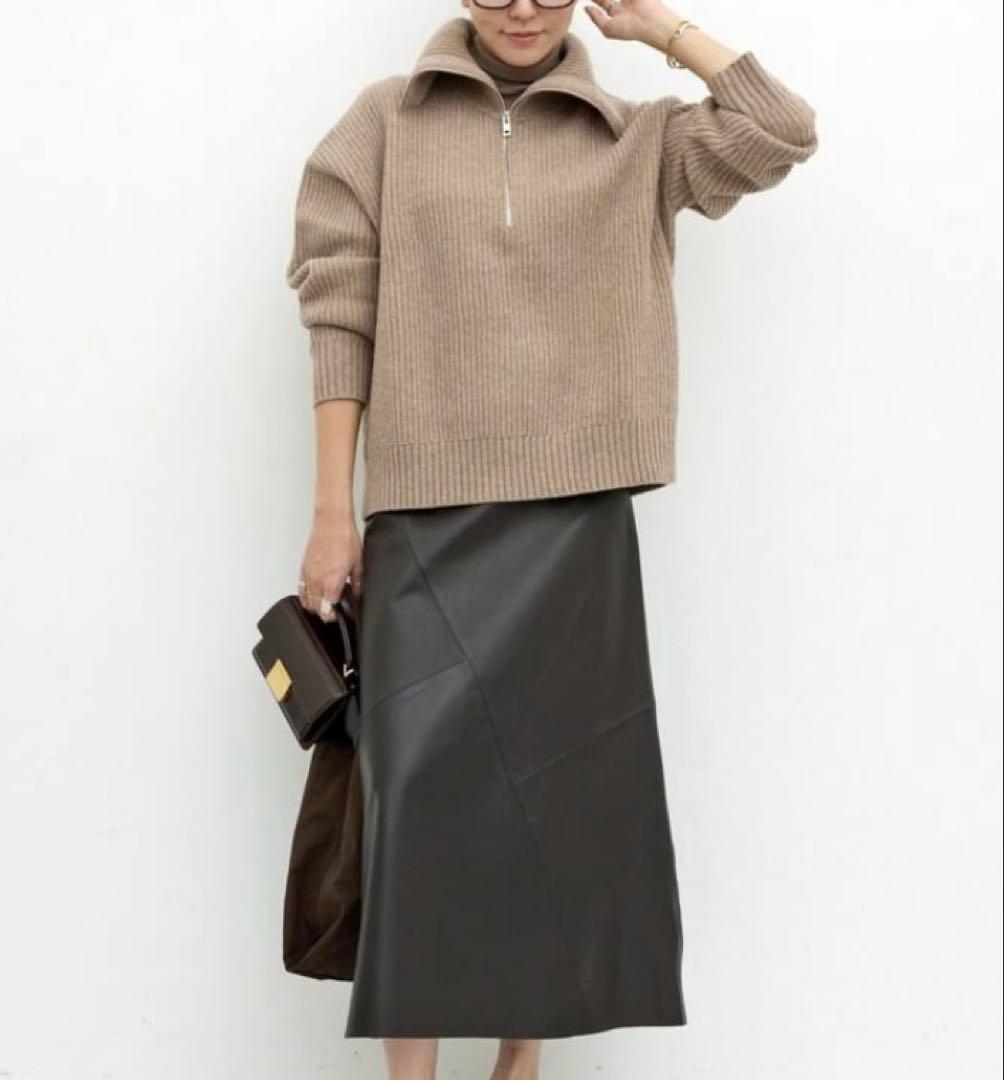 〓RIE様〓【Filipa K】HARF ZIP RIBBED WOOL KNI