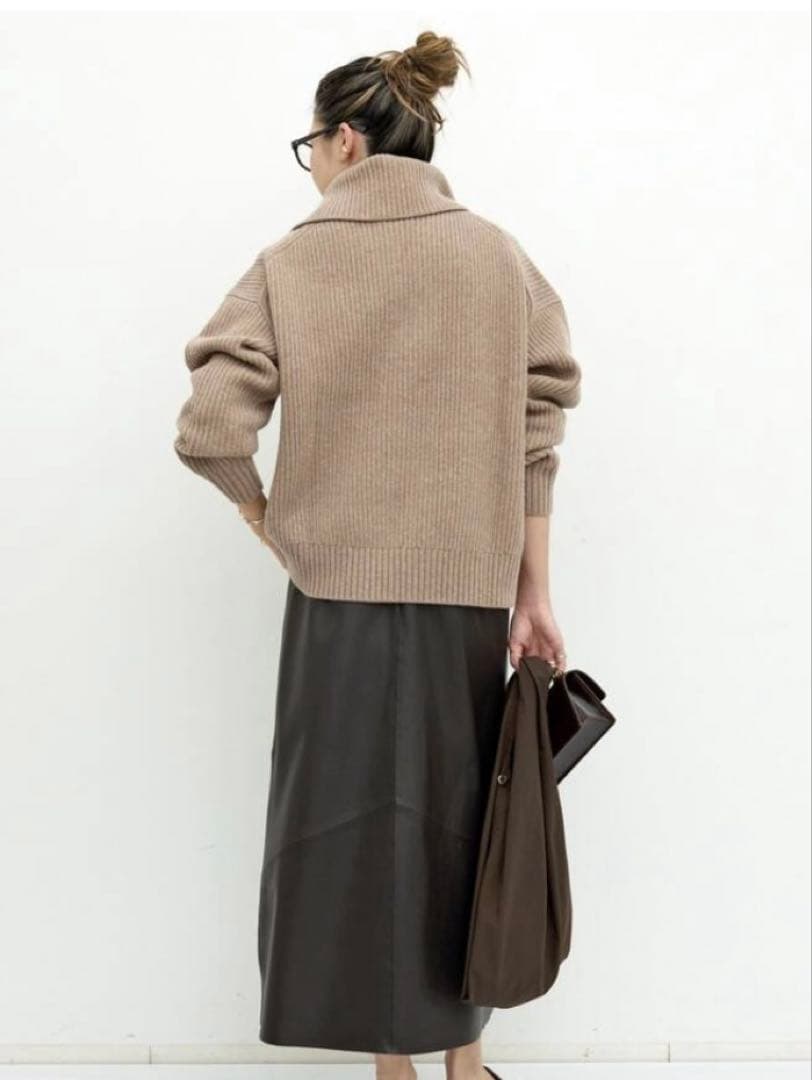 〓RIE様〓【Filipa K】HARF ZIP RIBBED WOOL KNI