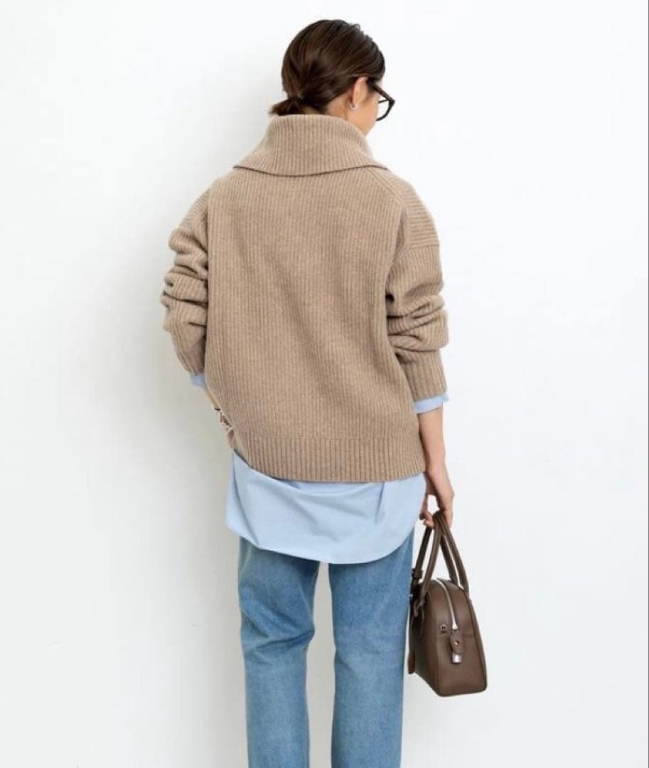 〓RIE様〓【Filipa K】HARF ZIP RIBBED WOOL KNI