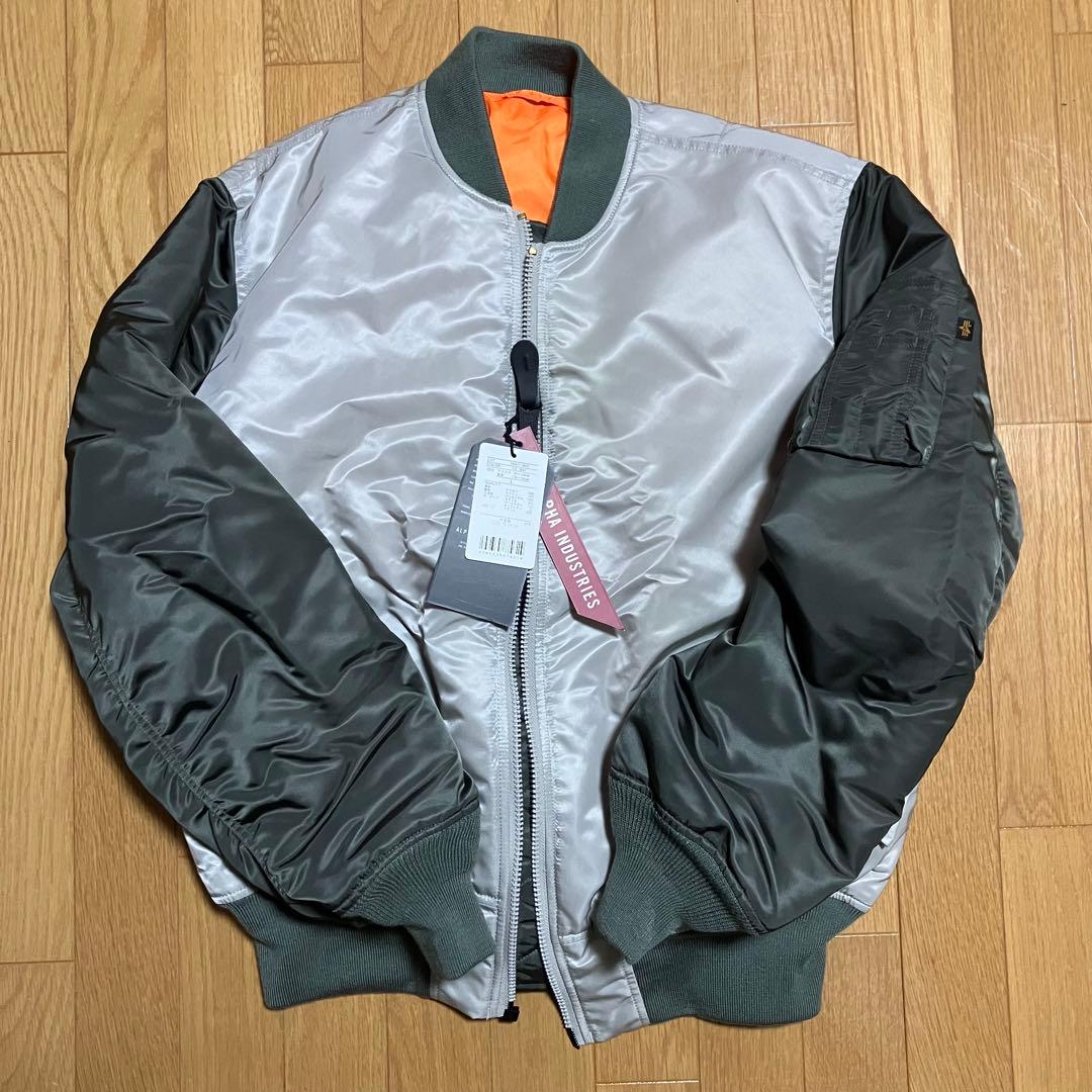 【新品】ALPHA INDUSTRIES MA-1 ジャケット アイスグレー L