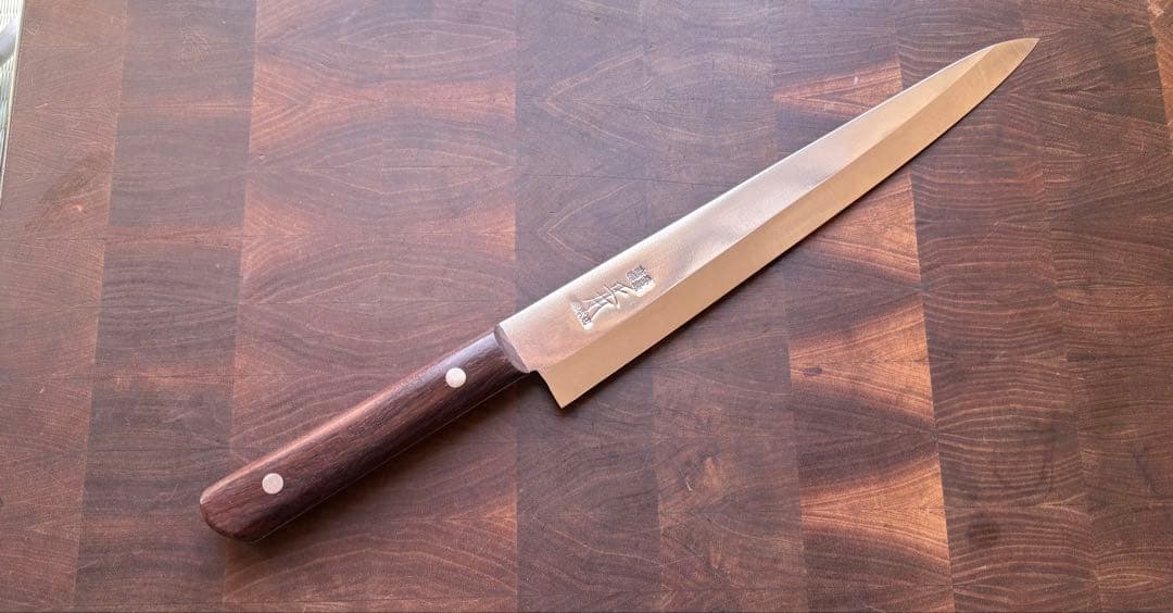 正本総本店　最上　筋引　柳刃　240mm 包丁　全片刃　鋼　紫檀